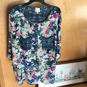 Fig and Flower Tunic - 3X